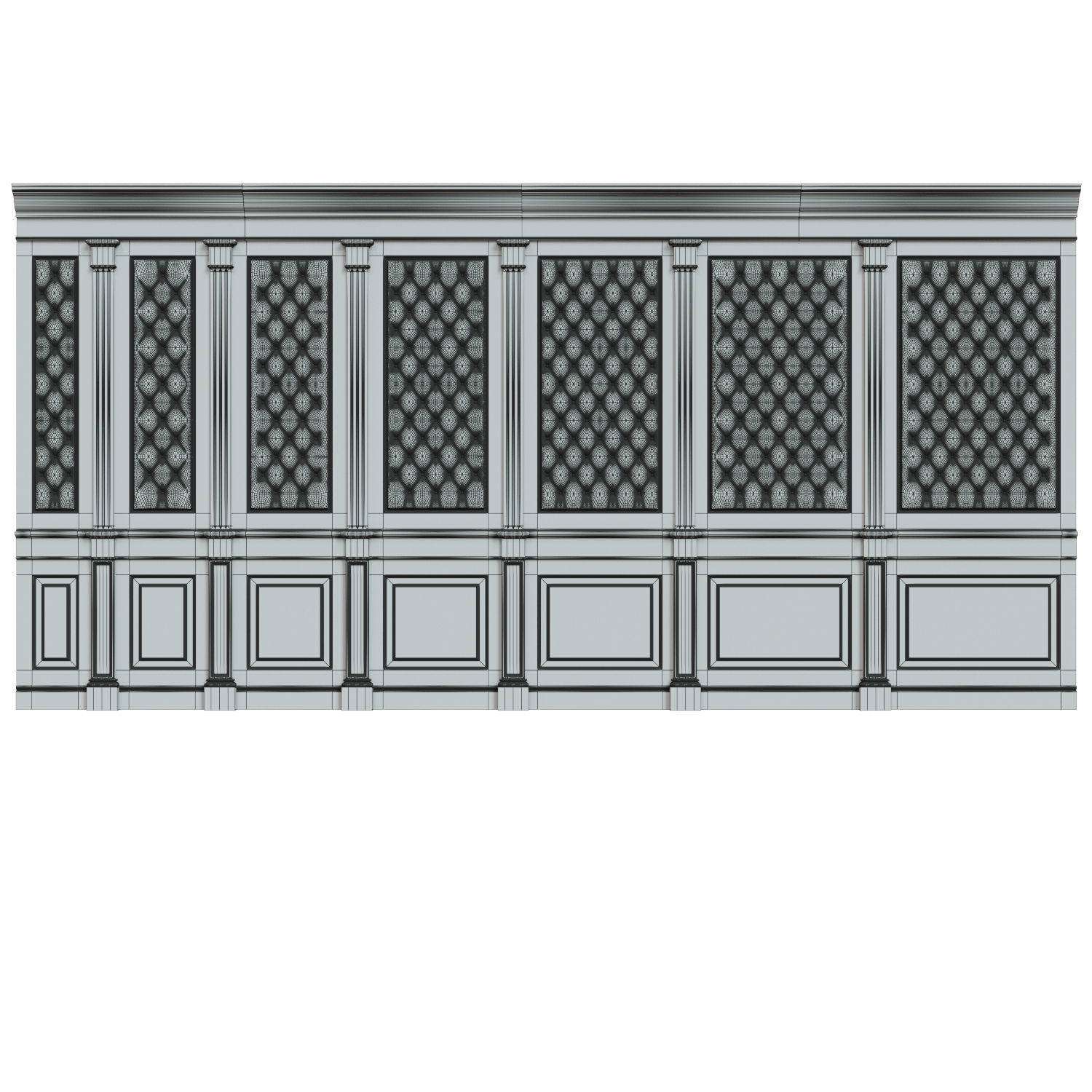 Wood panel with leather 018 3D model_6