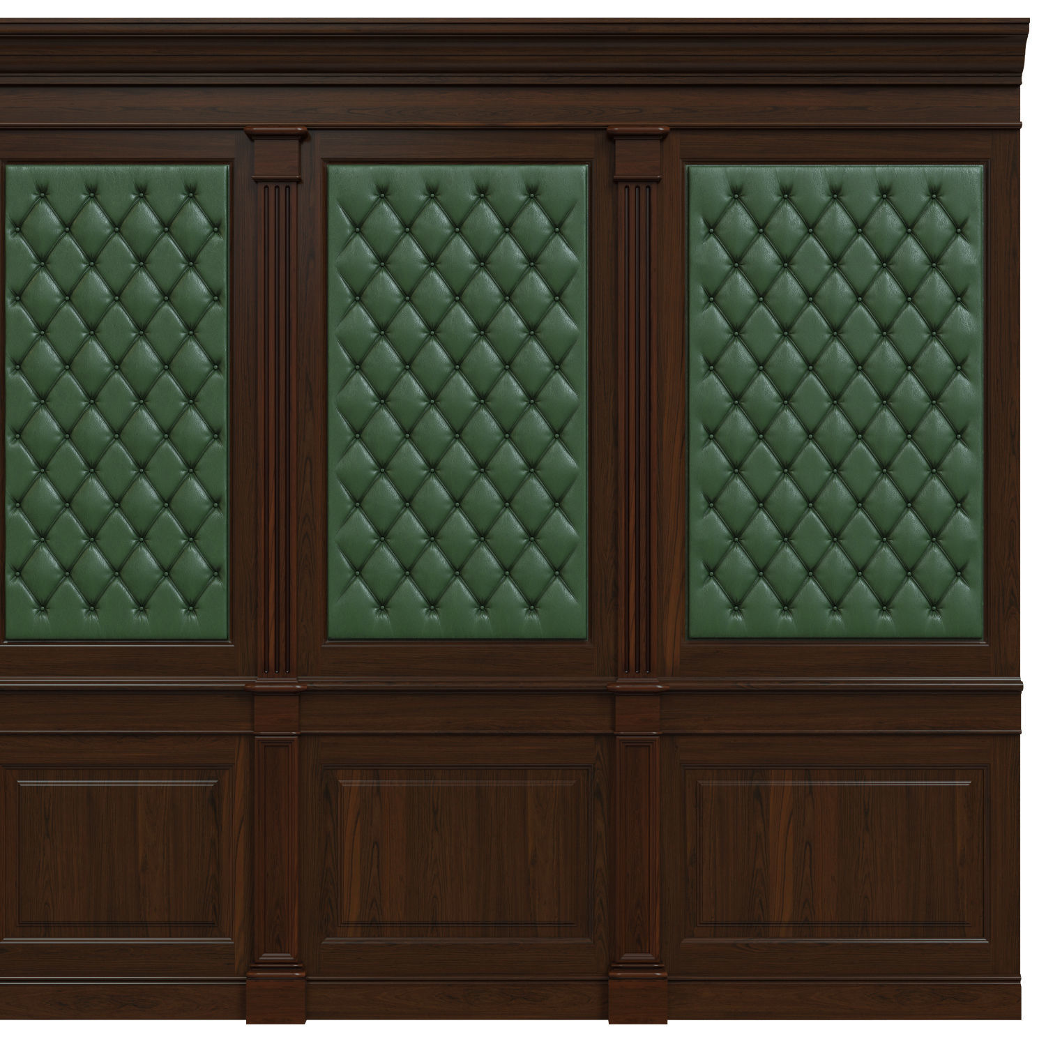 Wood panel with leather 018 3D model_2