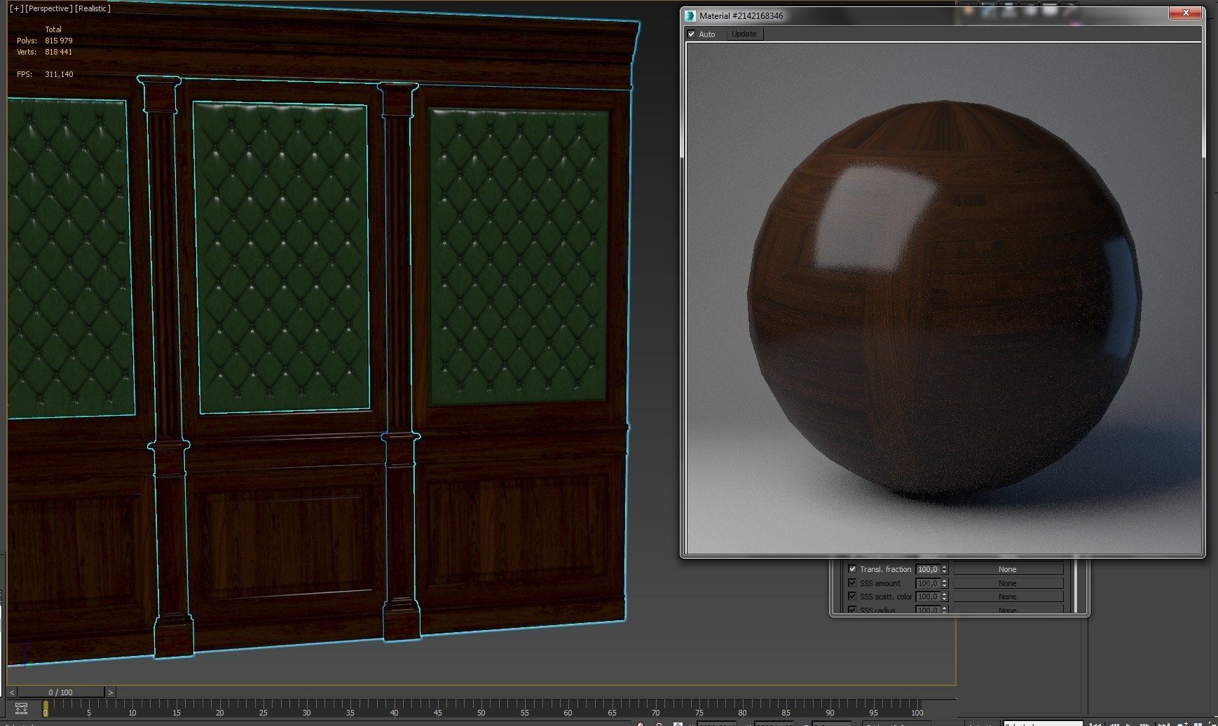 Wood panel with leather 018 3D model_14