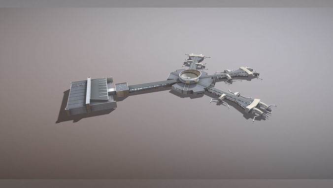 Airport Terminal LLBG Terminal3 Ben Gurion Airport Low-poly 3D model