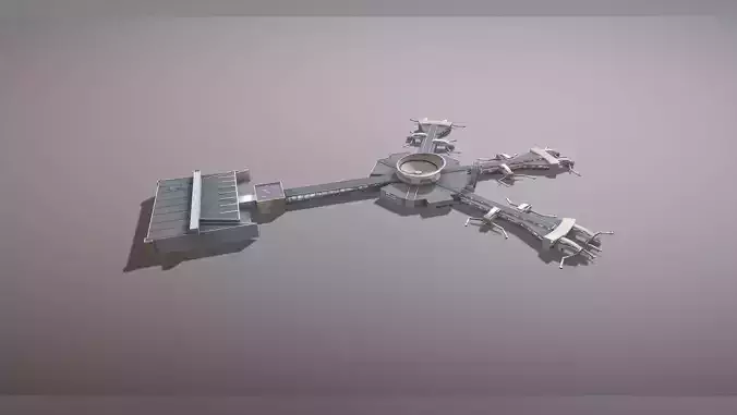 Airport Terminal LLBG Terminal3 Ben Gurion Airport Low-poly 3D model