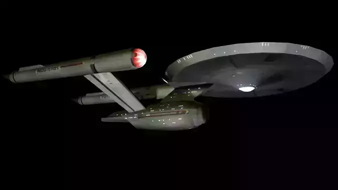USS Enterprise from Discovery Low-poly 3D model