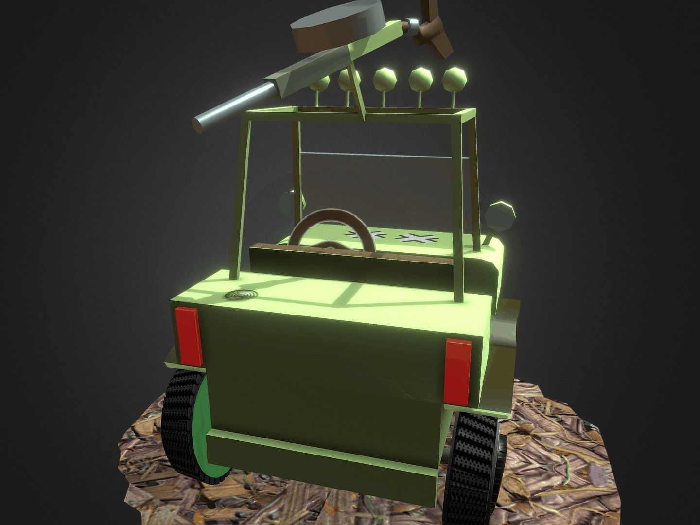 Cartoon Jeep Low-poly 3D model_2