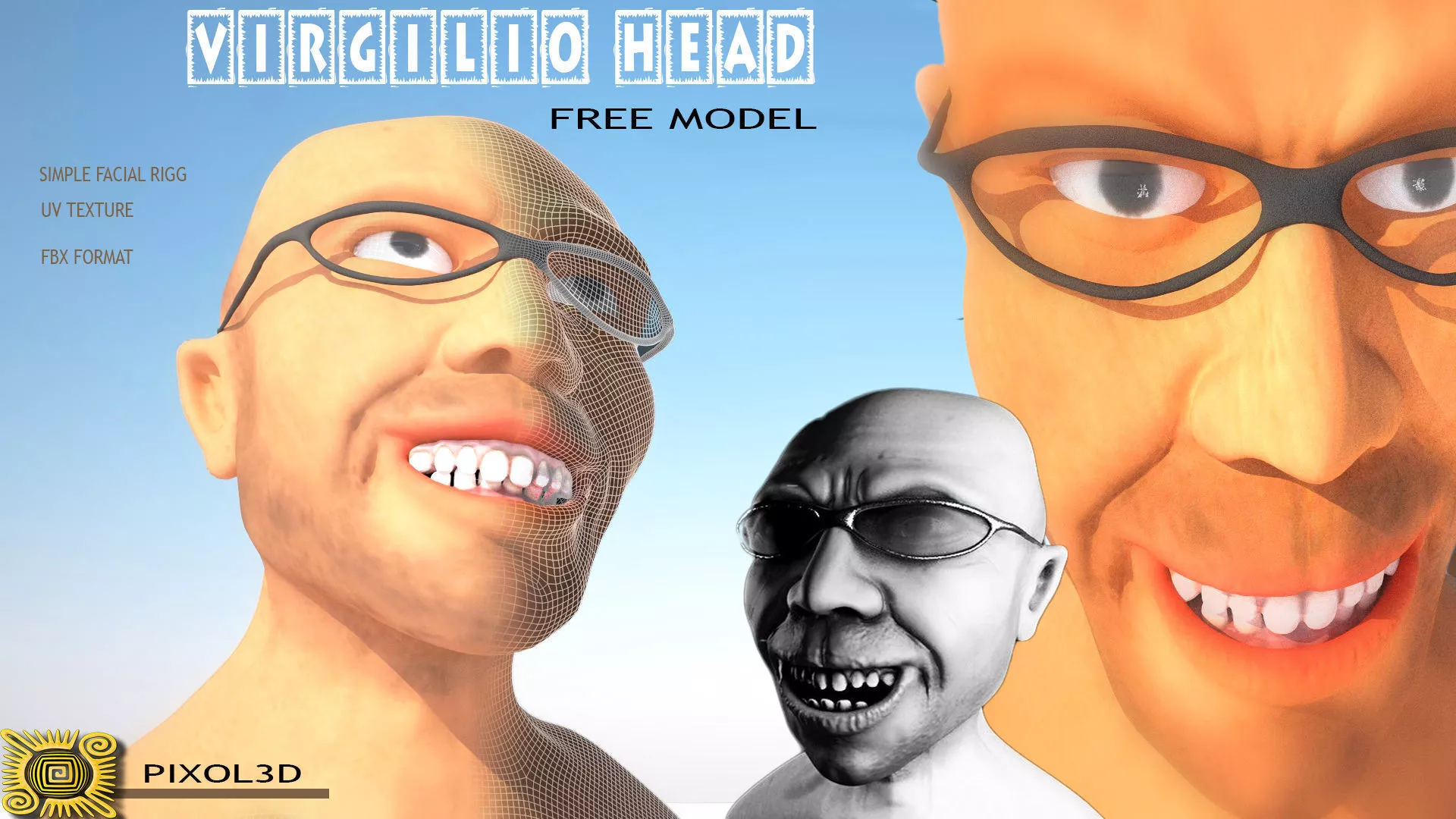 Virgilio Head Free 3D model