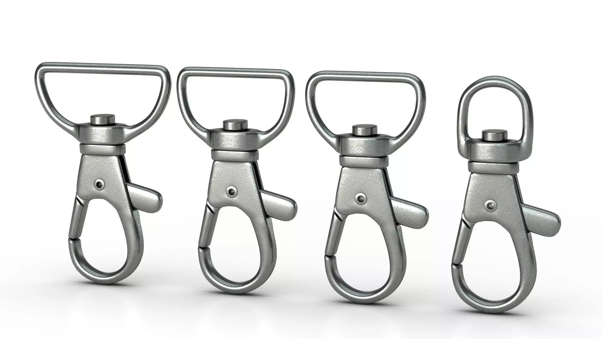 Set of 4 Metal Carabiner LowPoly Low-poly 3D model Low-poly 3D model_0
