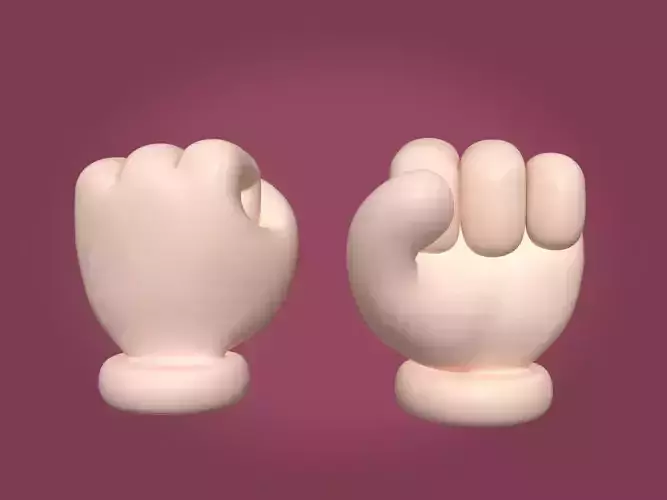 Cartoon Hand - Fist Icon - Four FIngers
