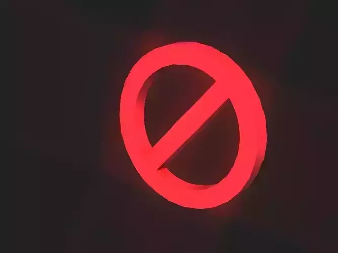 No entry sign Low-poly 3D model