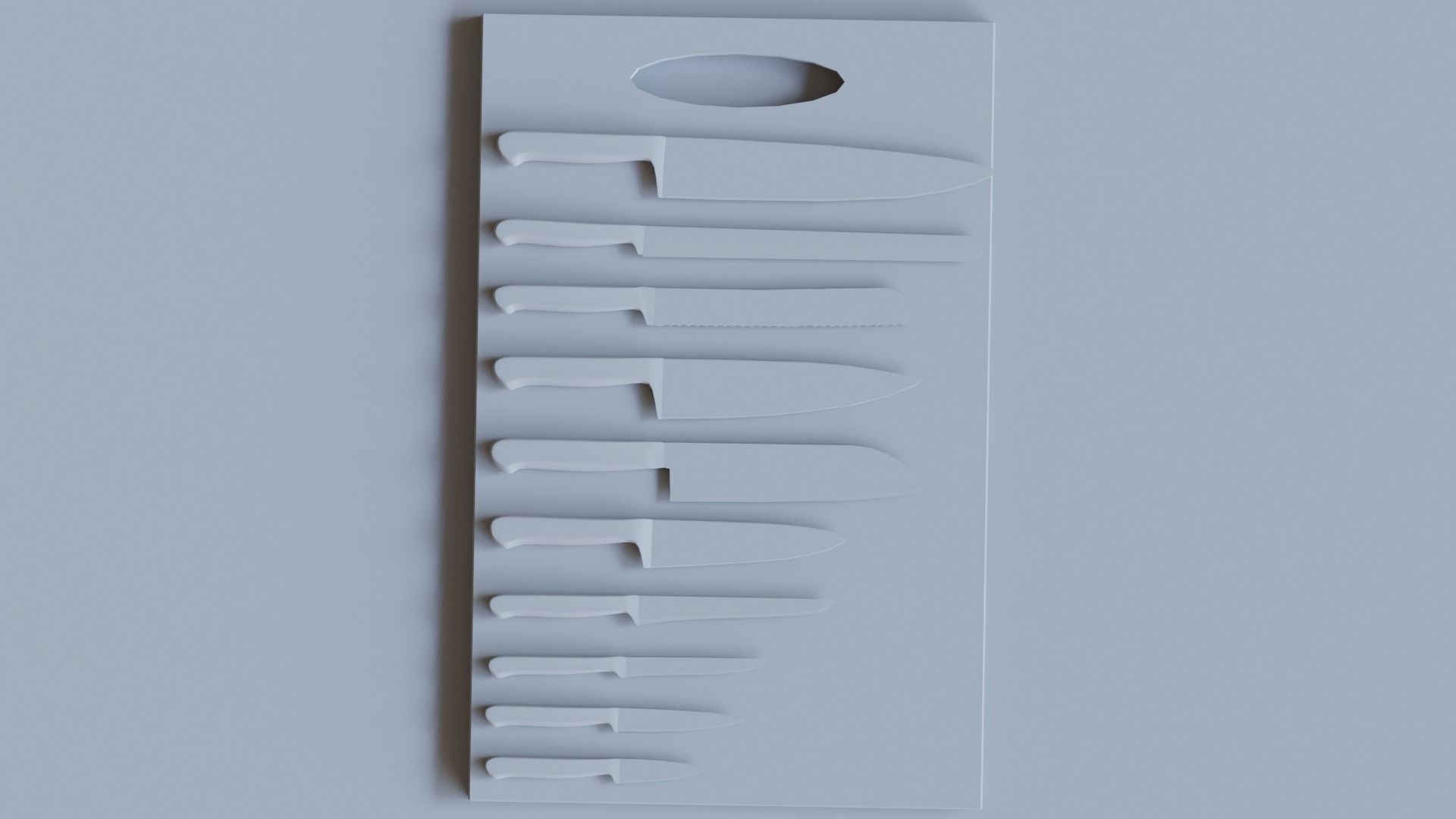 Kitchen Knifes pack - Low Poly Game ready prop 3D model Low-poly 3D model_6