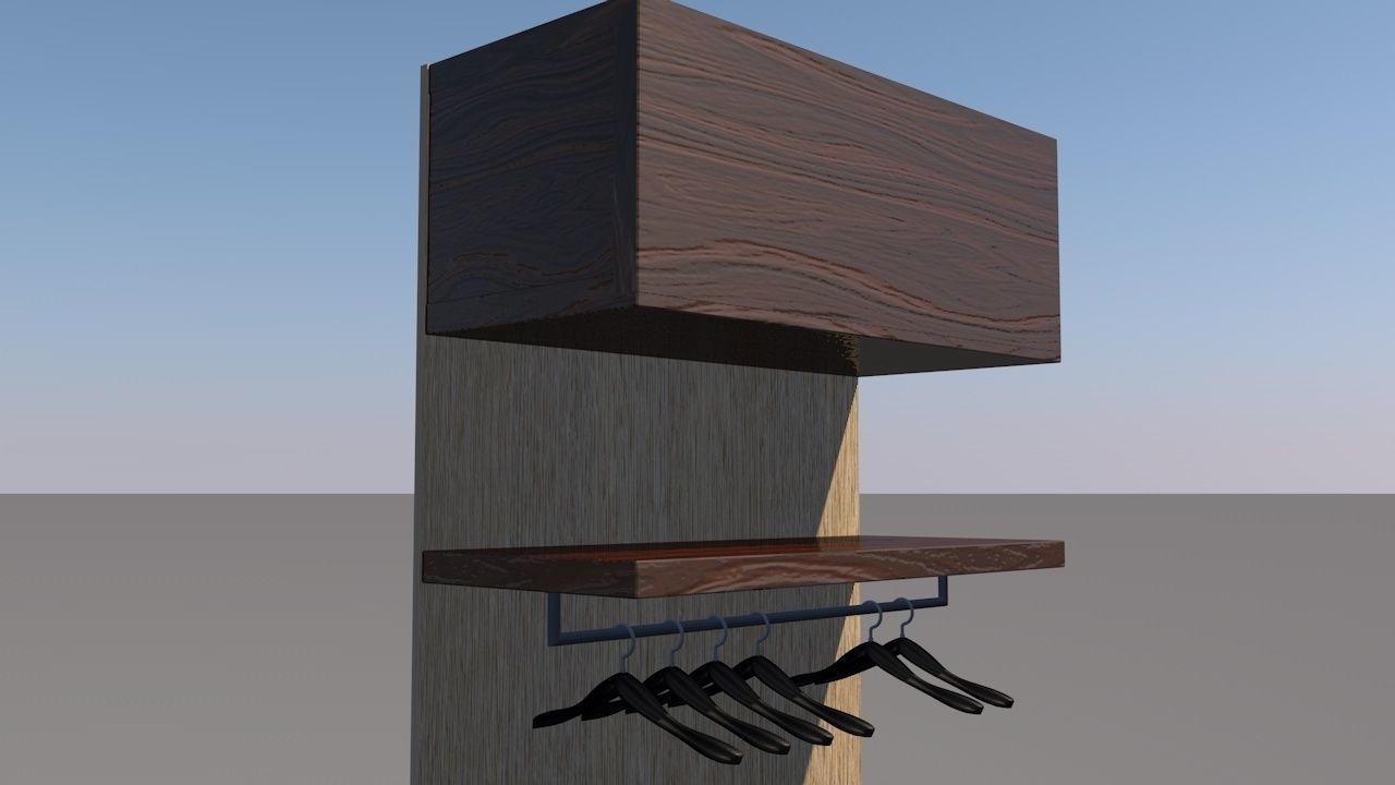 Wardrobe rack and box Free 3D model_4