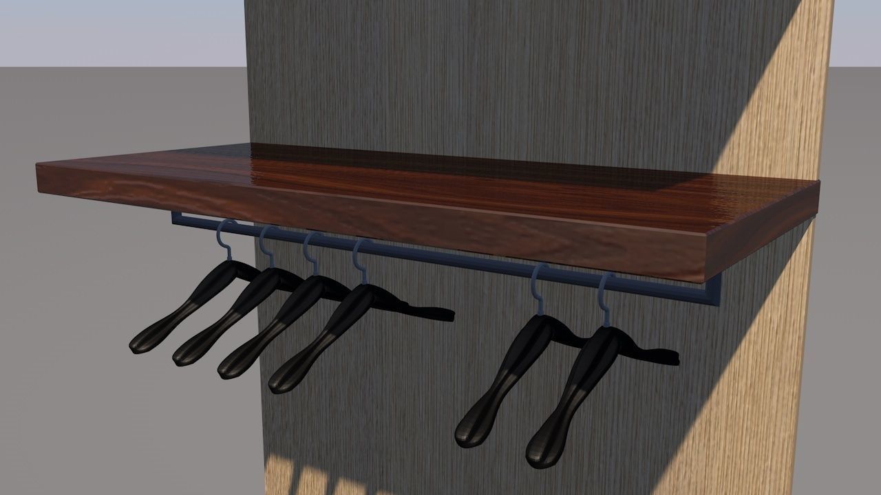 Wardrobe rack and box Free 3D model_3