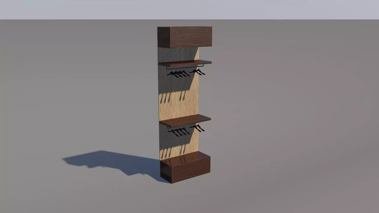 Wardrobe rack and box Free 3D model_0
