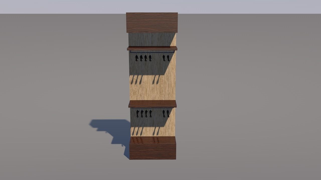 Wardrobe rack and box Free 3D model_1