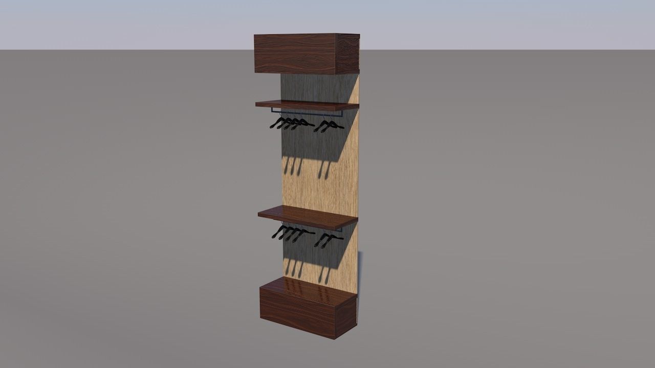 Wardrobe rack and box Free 3D model_2