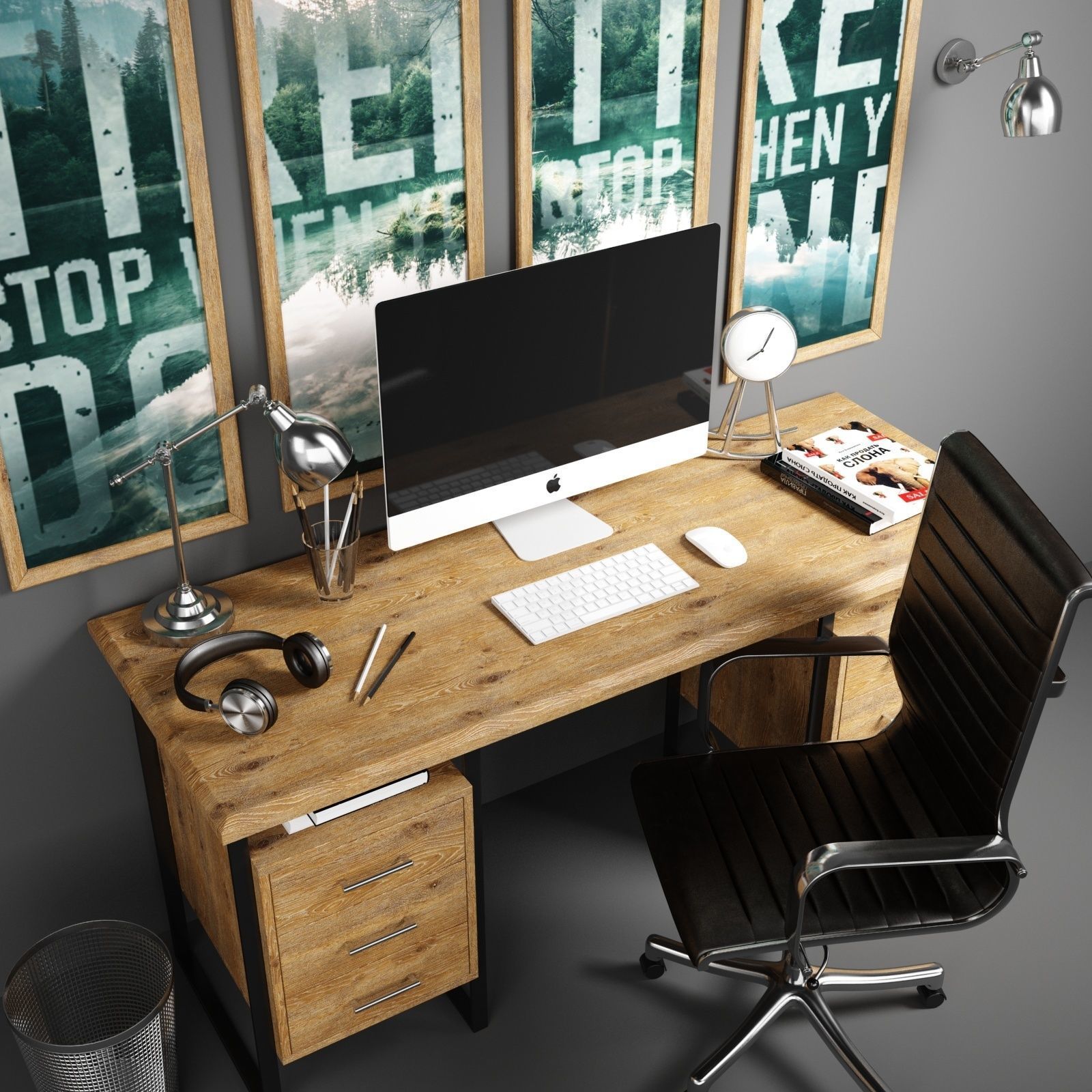 Workplace set 1 3D model_3