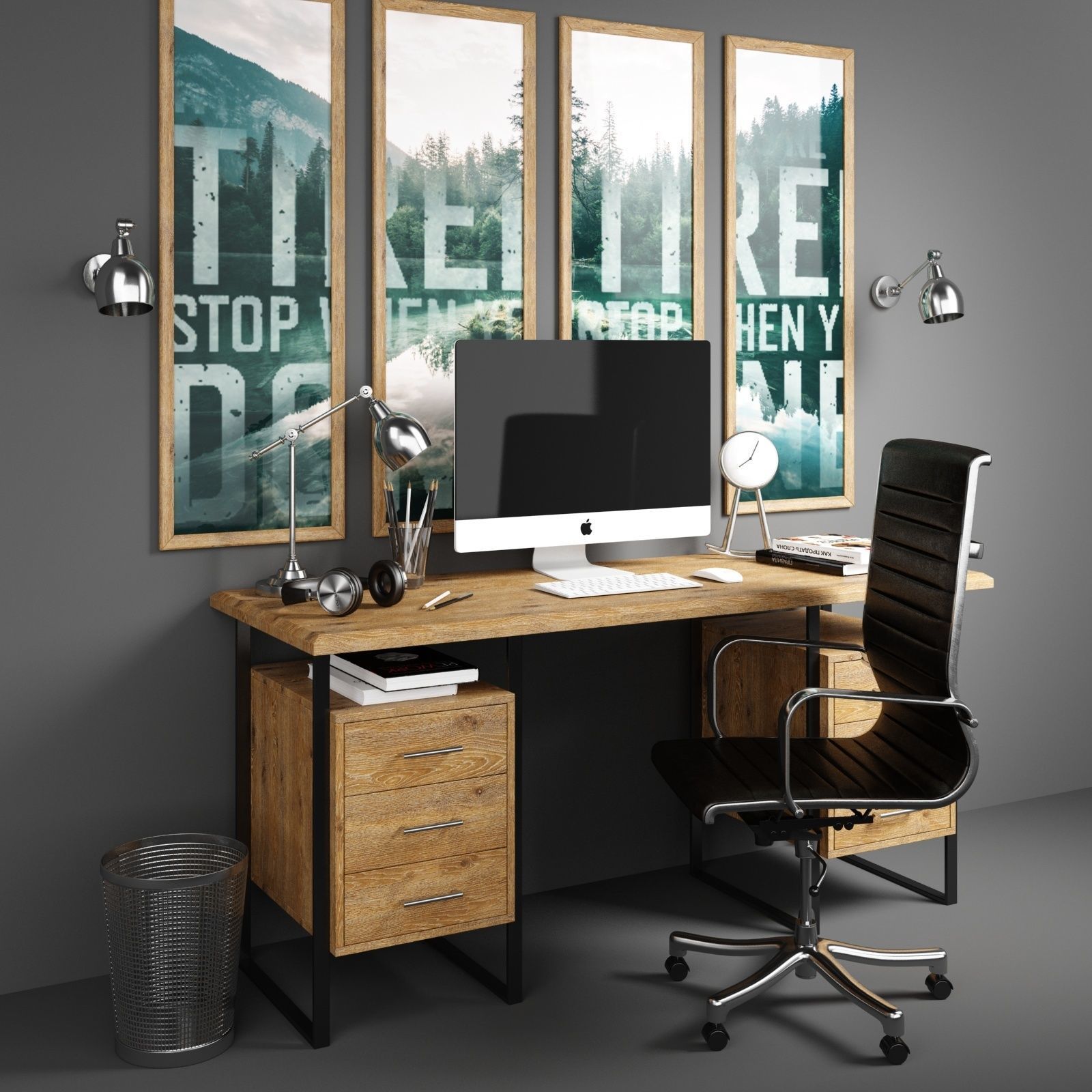 Workplace set 1 3D model_0