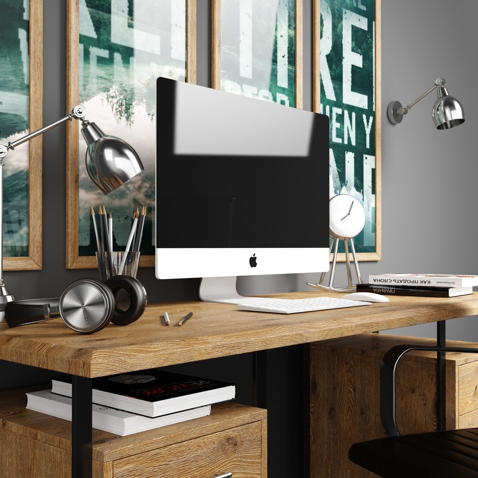 Workplace set 1 3D model_5