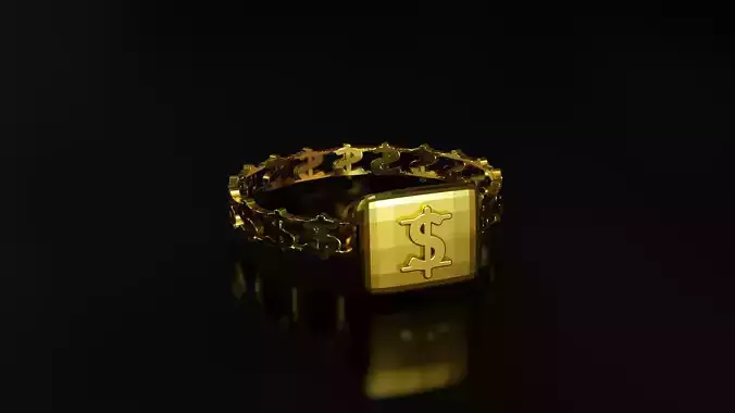 Dollar Sign Ring 3D print model