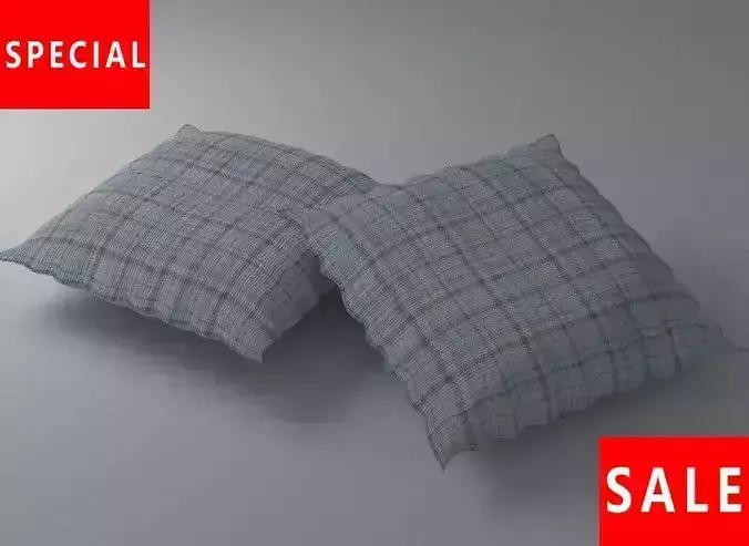 Pillow model plaid pillows Low-poly 3D model