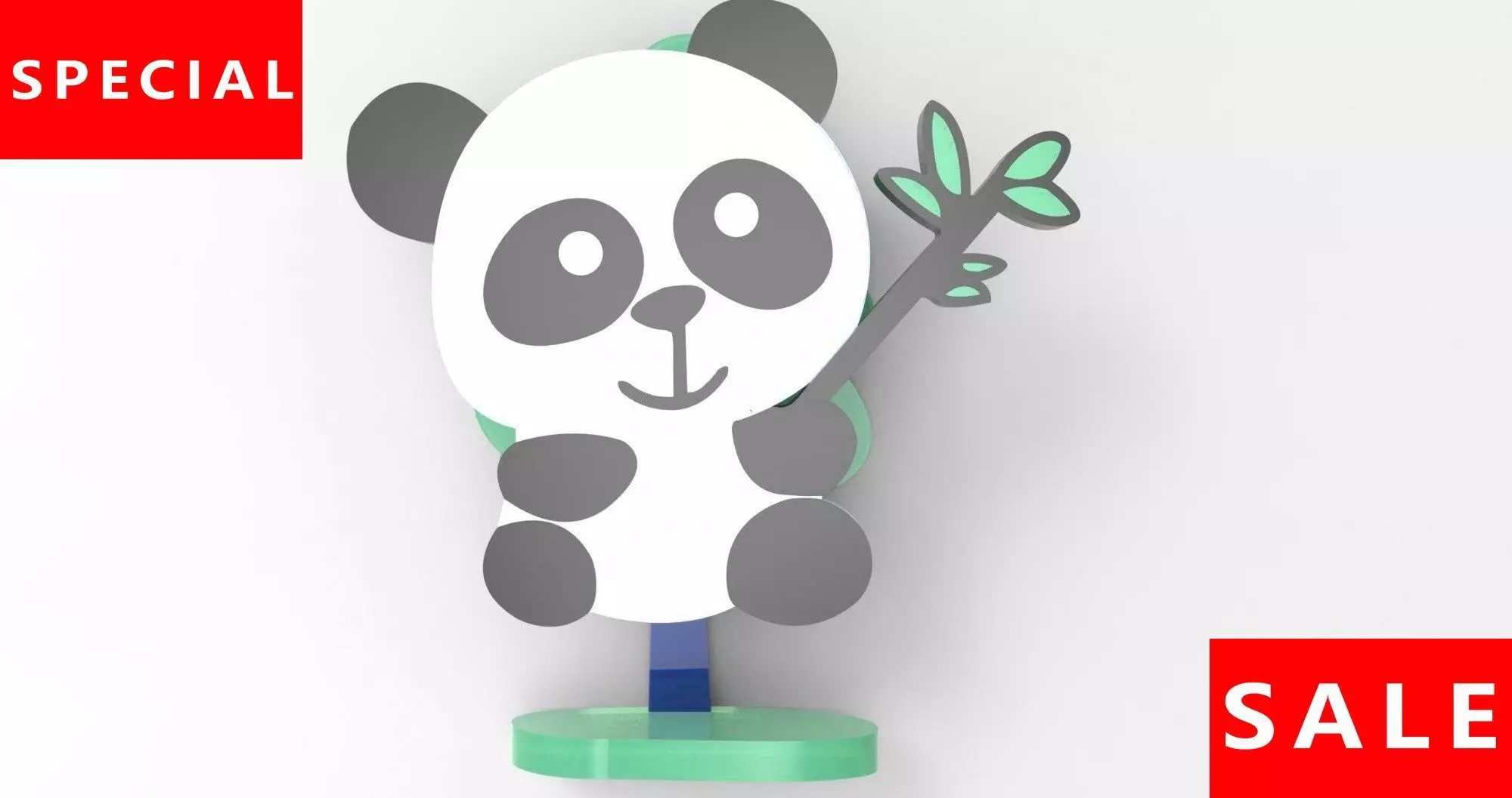 Panda hanging pot Low-poly 3D model