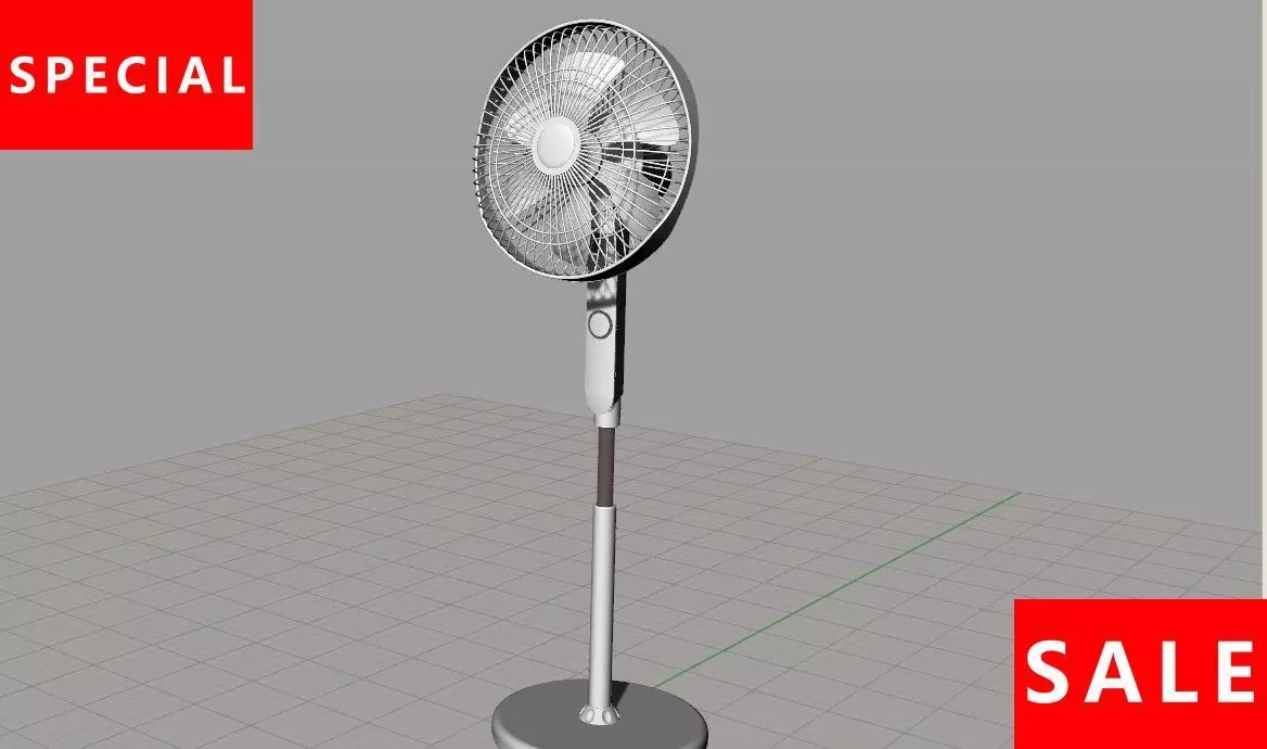 Cool fan Low-poly 3D model_0