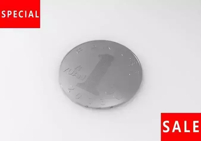 coin model silver with special sale Low-poly 3D model