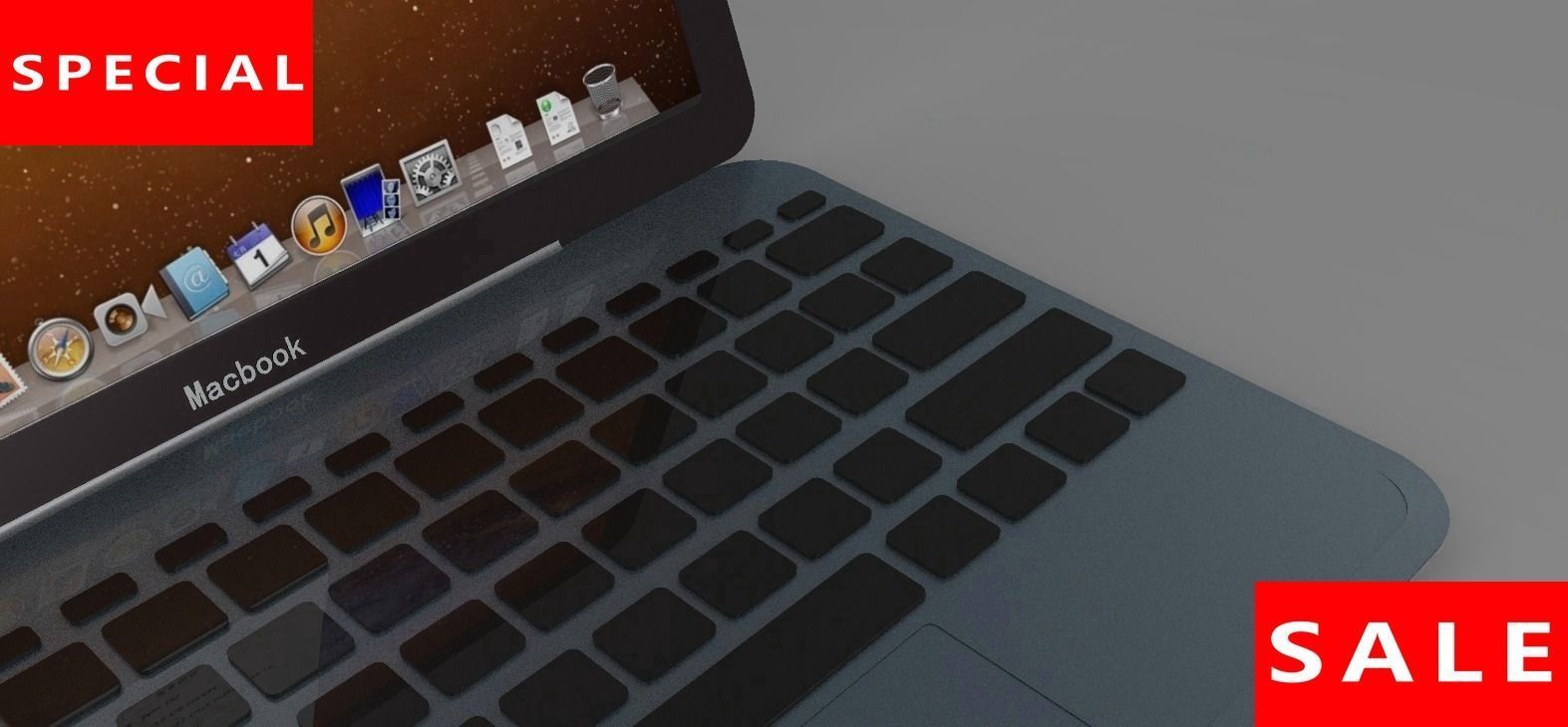 Apple notebook macbook Low-poly 3D model_4