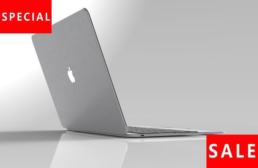Apple notebook macbook Low-poly 3D model_7