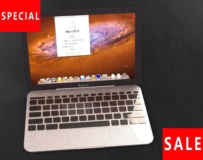 Apple notebook macbook Low-poly 3D model_1
