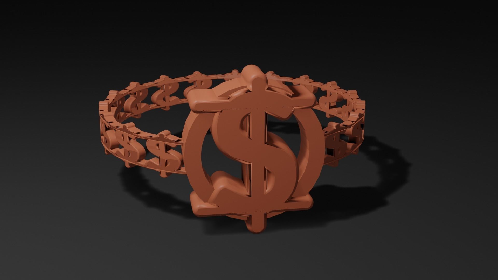 Dollar Sign Ring 3D print model_11