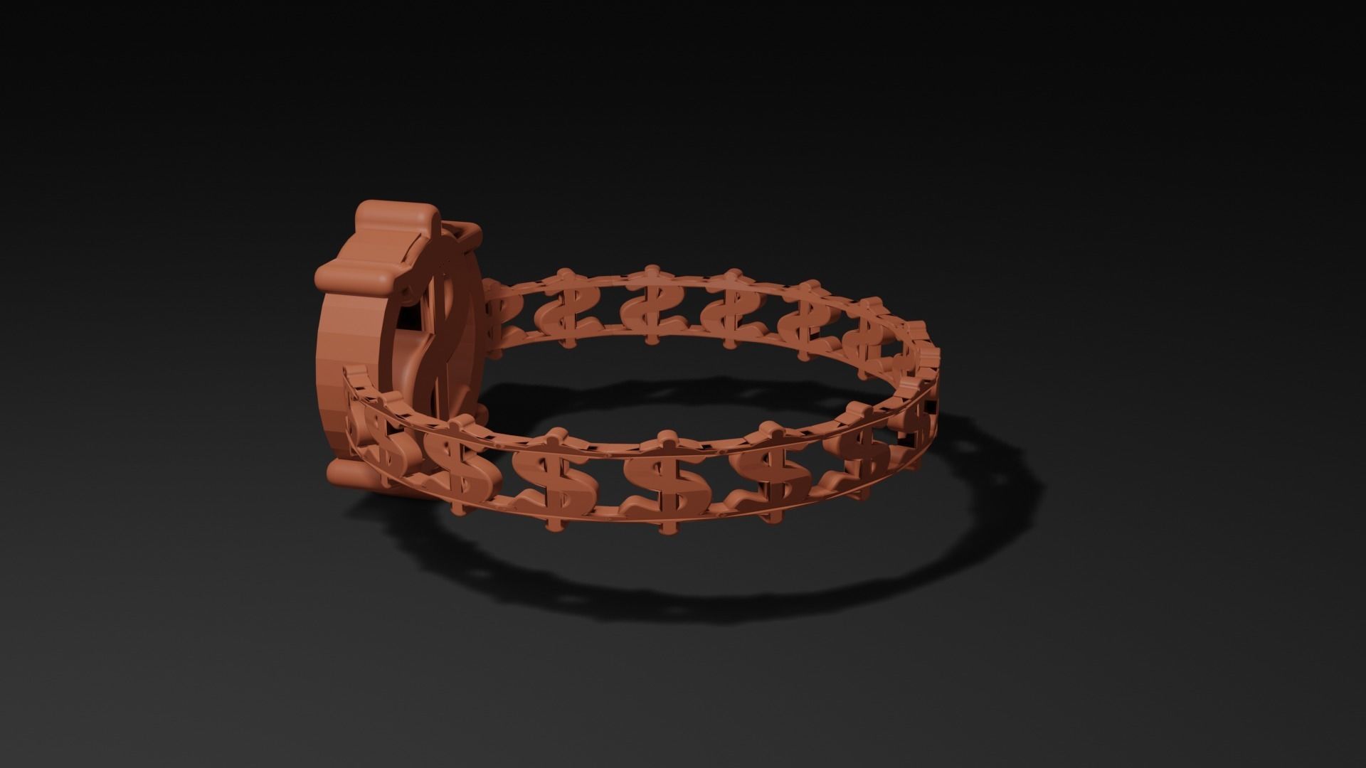 Dollar Sign Ring 3D print model_16