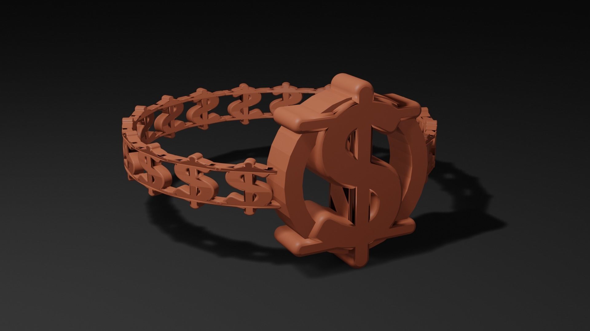 Dollar Sign Ring 3D print model_10