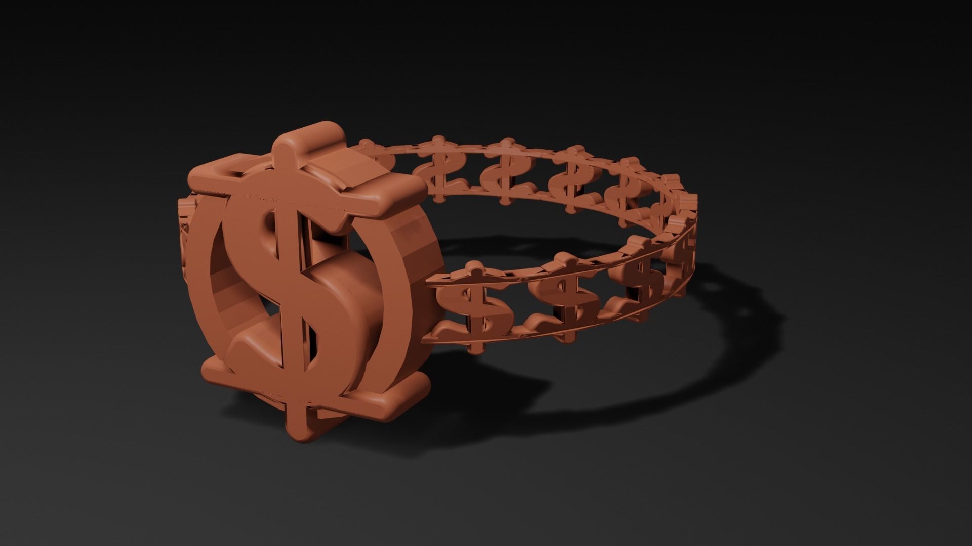 Dollar Sign Ring 3D print model_13