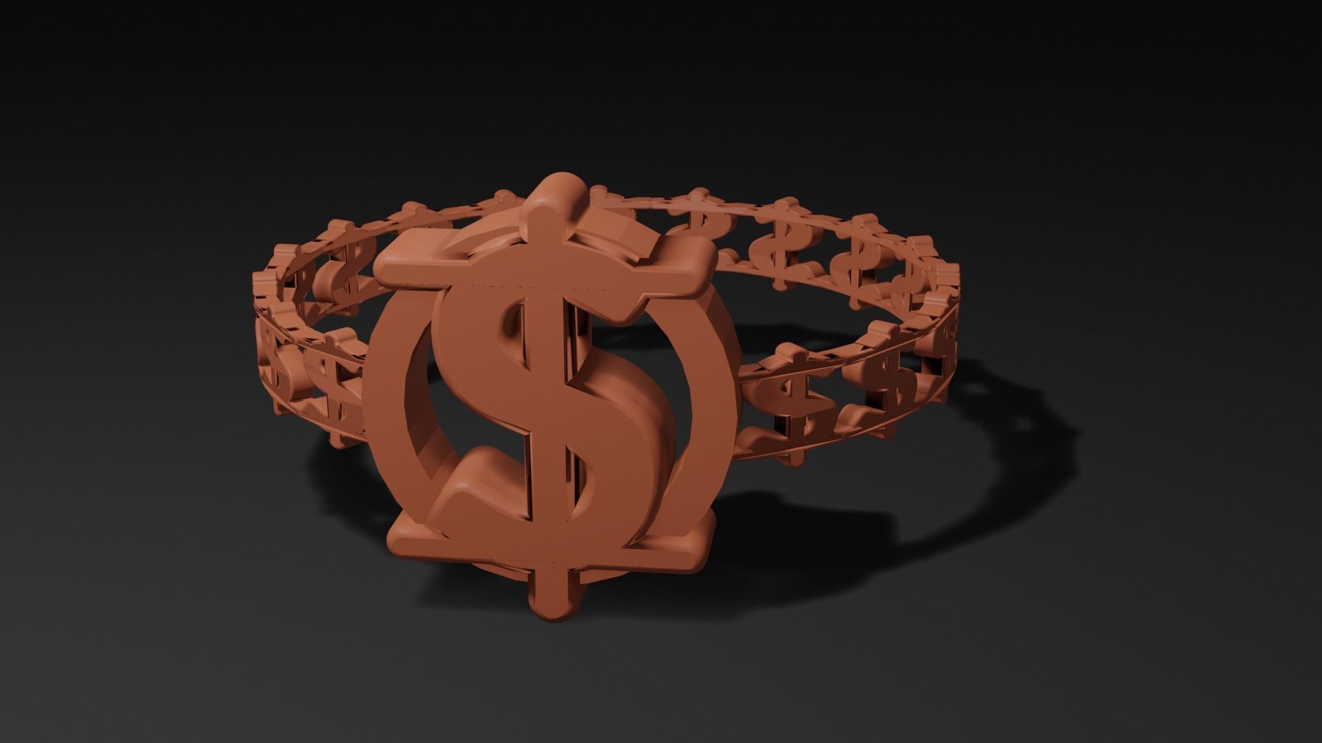 Dollar Sign Ring 3D print model_12