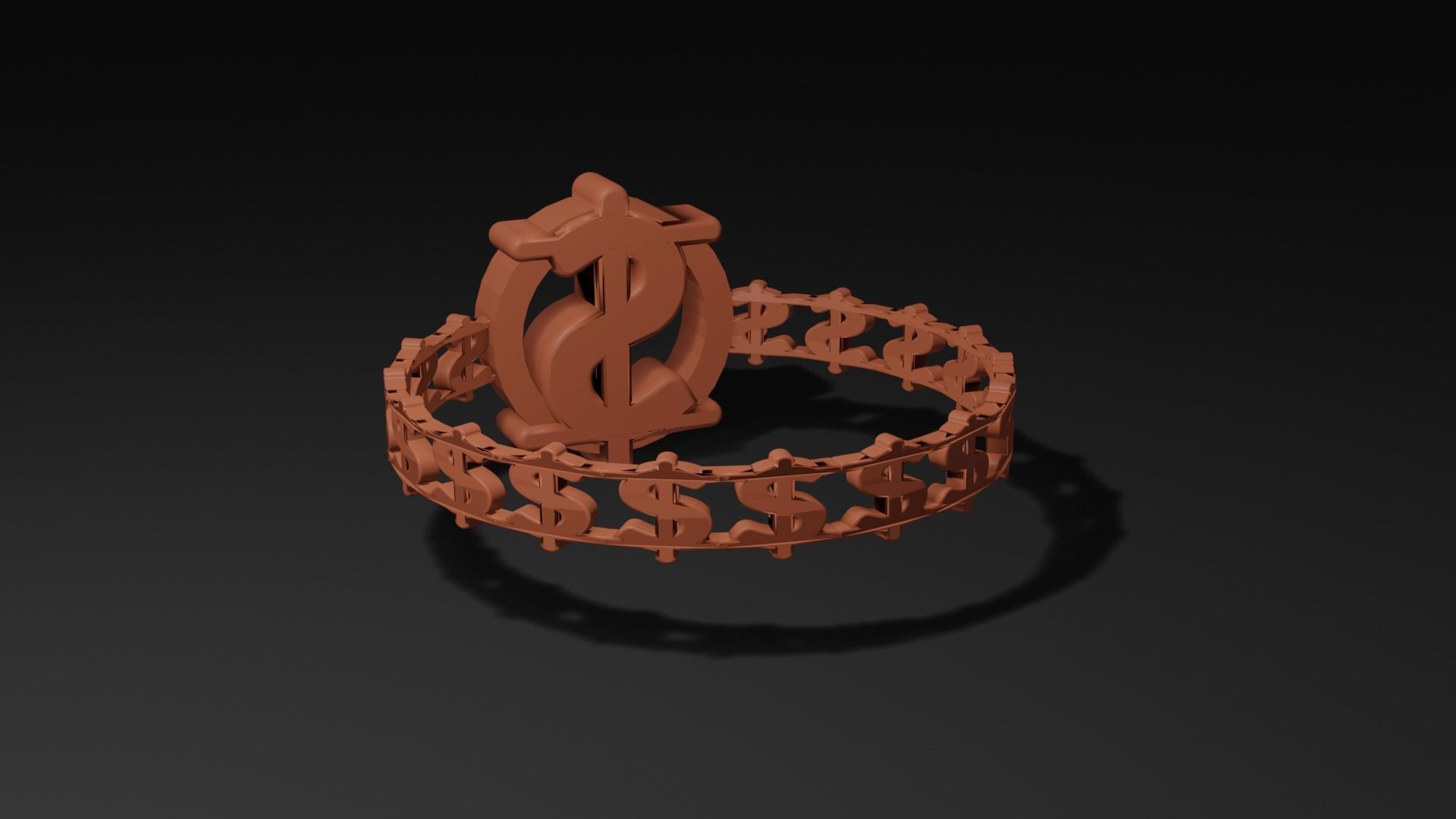 Dollar Sign Ring 3D print model_17