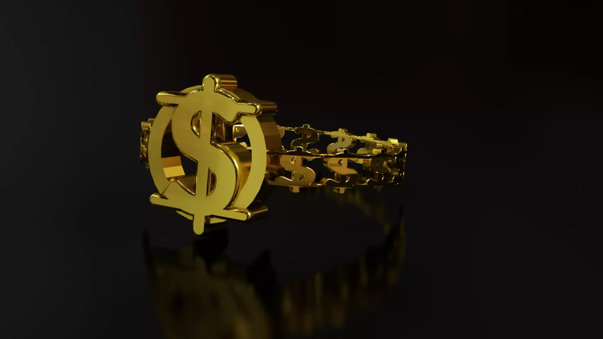 Dollar Sign Ring 3D print model_0