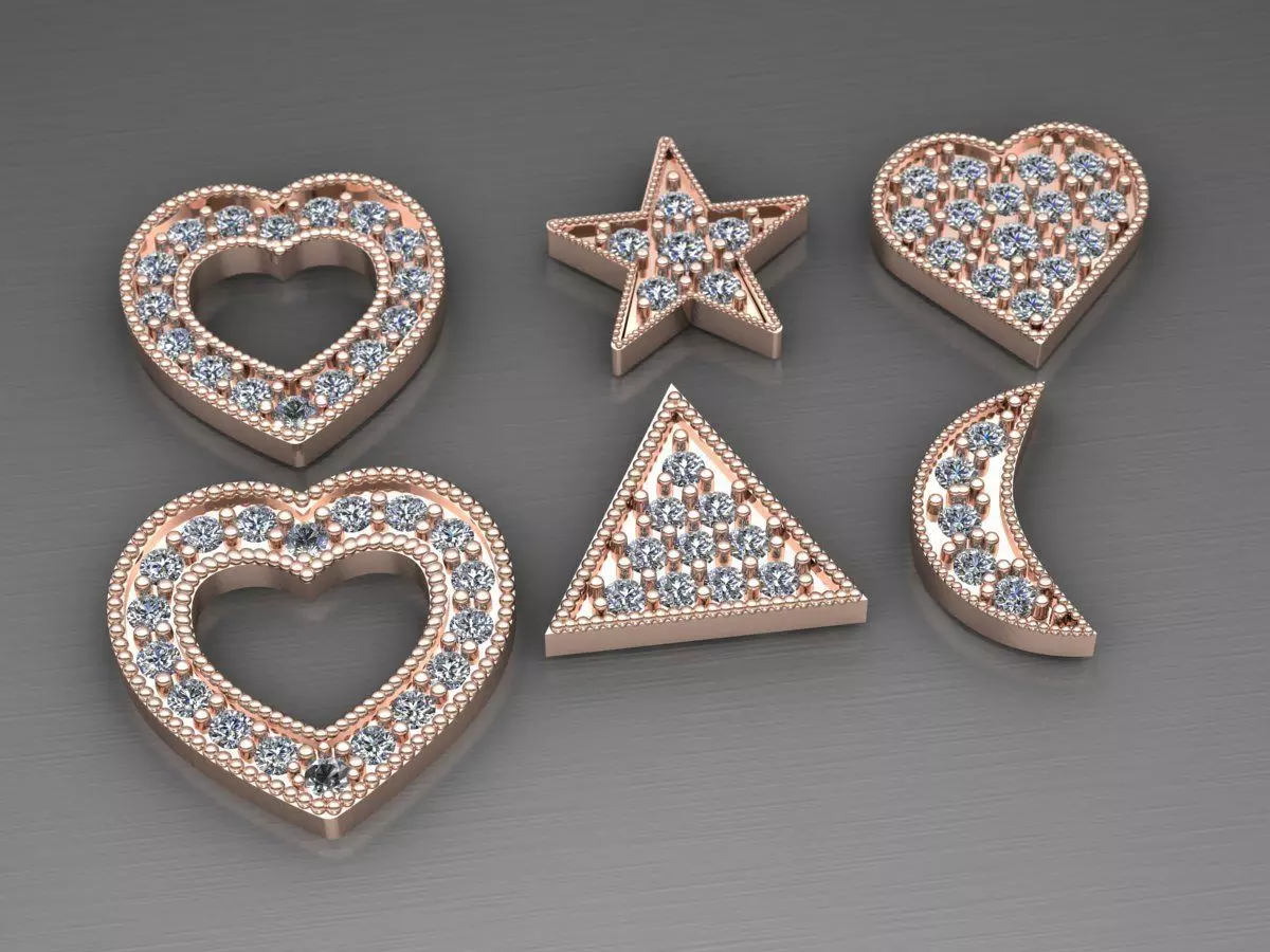 diamond pendants 3D print model_0