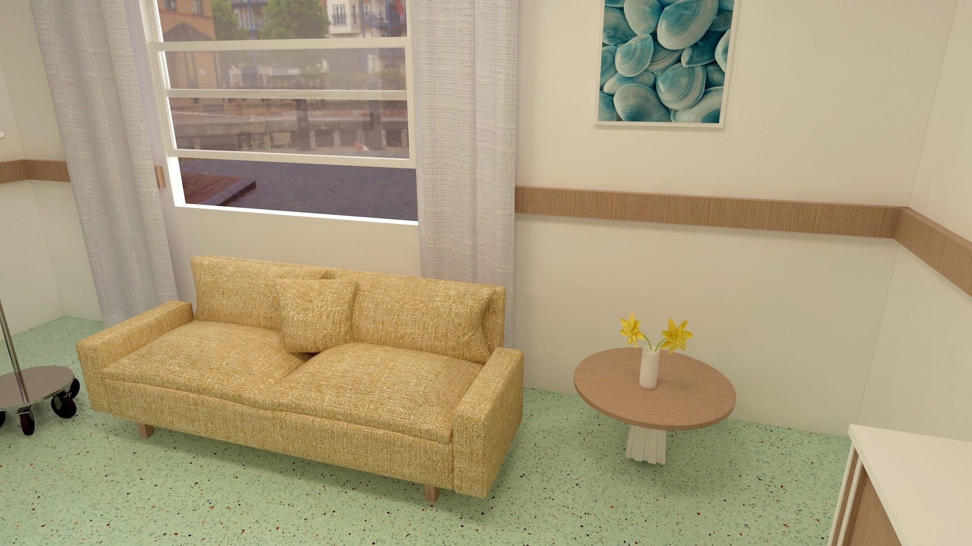 Patient Room Low-poly 3D model_5