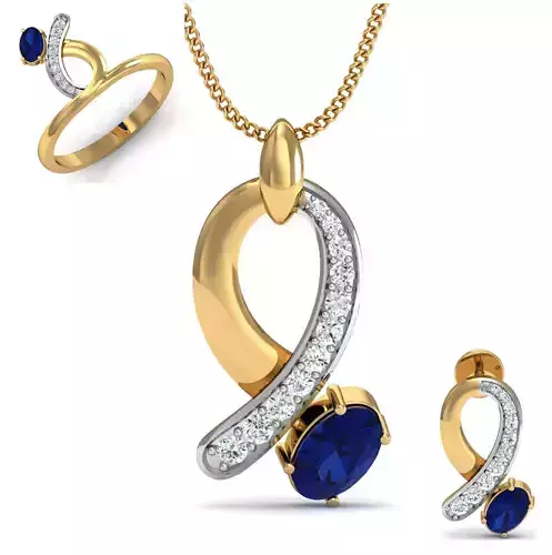 Women ring earrings pendant 3dm stl render detail 3D print model 3D print model