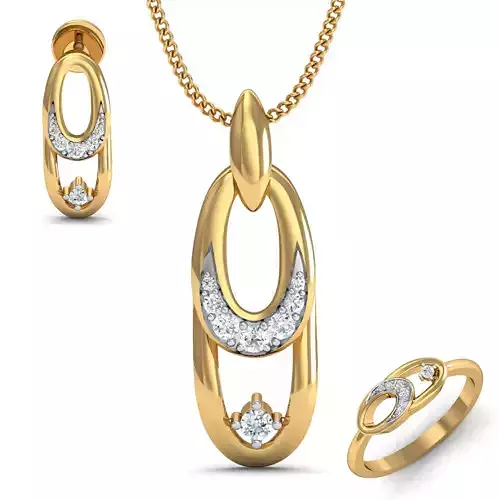 Women ring earrings pendant 3dm stl render detail 3D print model 3D print model