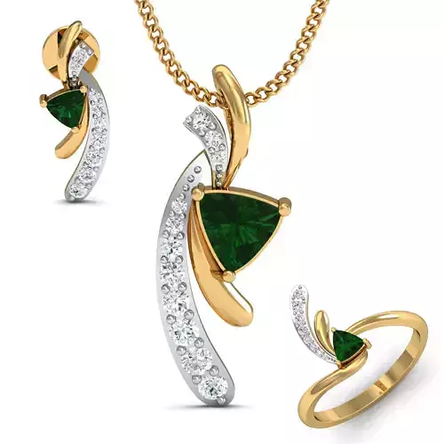 Women ring earrings pendant 3dm stl render detail 3D print model