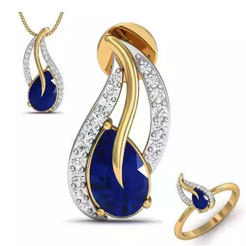 Women ring earrings pendant 3dm stl render detail 3D print model 3D print model