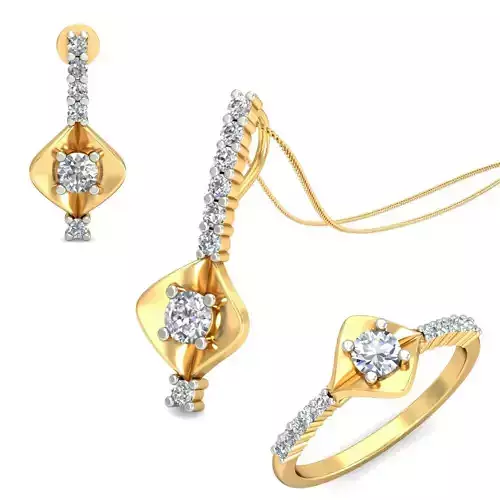 Women ring earrings pendant 3dm stl render detail 3D print model