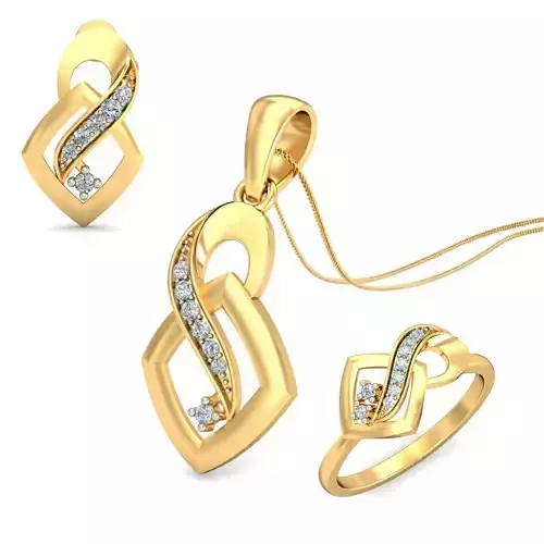Women ring earrings pendant 3dm stl render detail 3D print model 3D print model