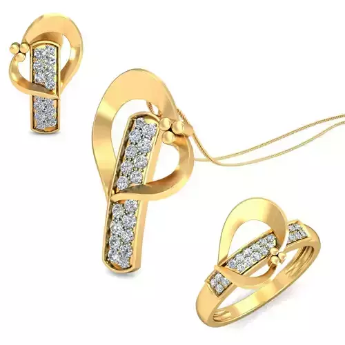 Women ring earrings pendant 3dm stl render detail 3D print model 3D print model