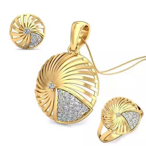Women ring earrings pendant 3dm stl render detail 3D print model 3D print model