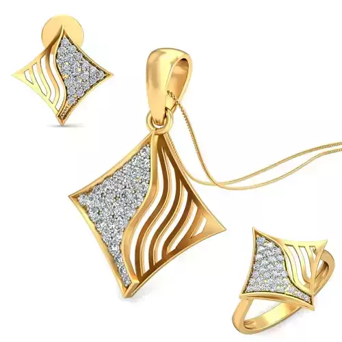 Women ring earrings pendant 3dm stl render detail 3D print model 3D print model