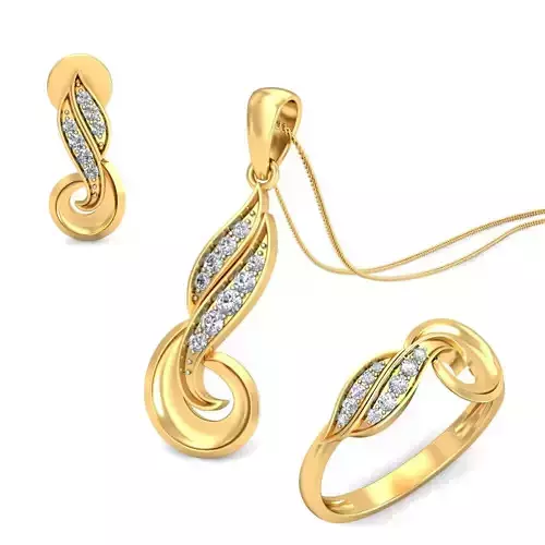 Women ring earrings pendant 3dm stl render detail 3D print model 3D print model