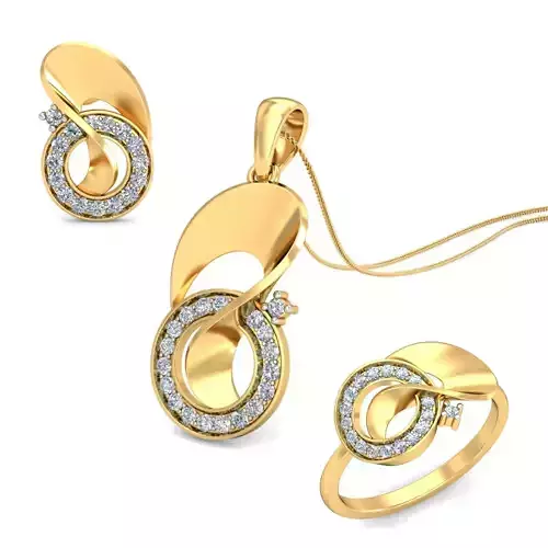 Women ring earrings pendant 3dm stl render detail 3D print model 3D print model