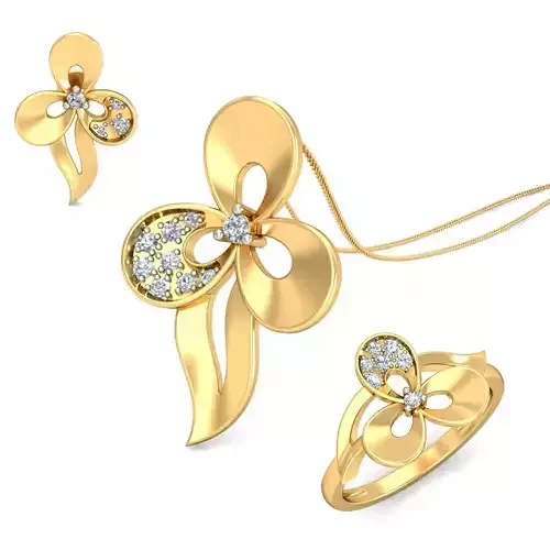 Women ring earrings pendant 3dm stl render detail 3D print model