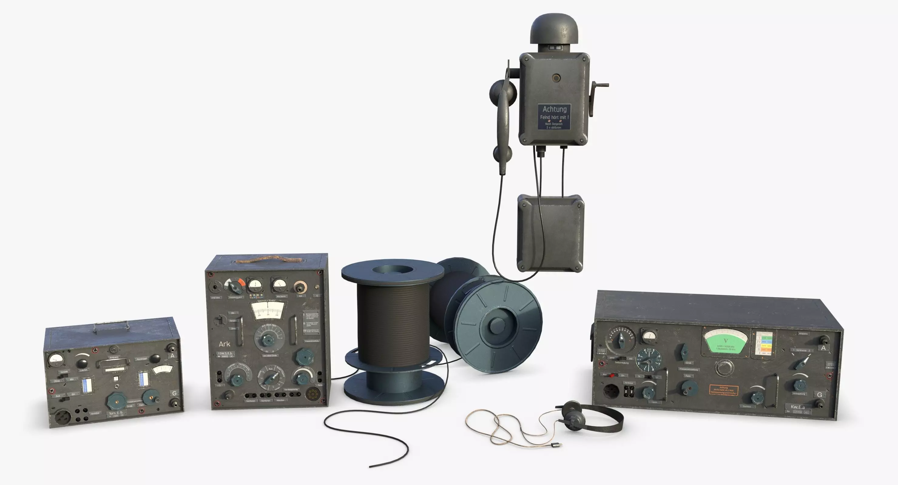 German bunker telecommunication WWII 3D Model Collection_0